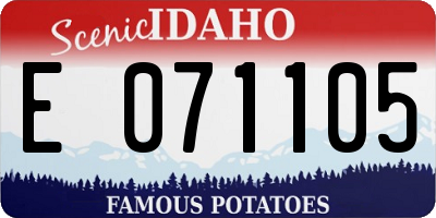 ID license plate E071105