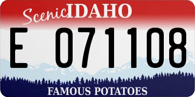 ID license plate E071108