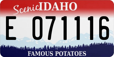ID license plate E071116