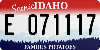 ID license plate E071117