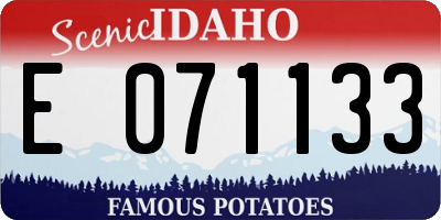 ID license plate E071133