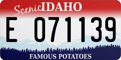 ID license plate E071139