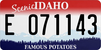 ID license plate E071143