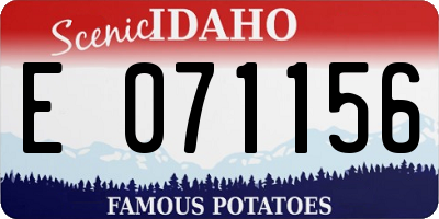 ID license plate E071156