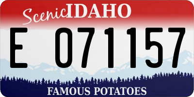 ID license plate E071157