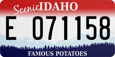 ID license plate E071158