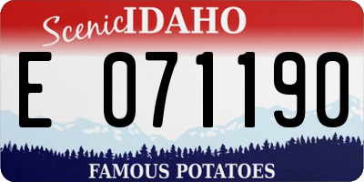 ID license plate E071190