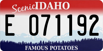 ID license plate E071192