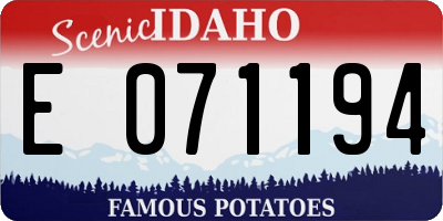 ID license plate E071194
