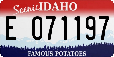 ID license plate E071197