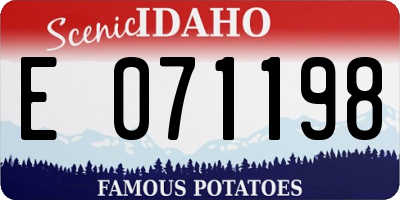 ID license plate E071198