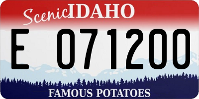 ID license plate E071200