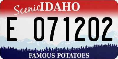 ID license plate E071202