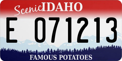 ID license plate E071213