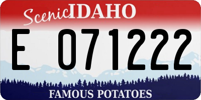 ID license plate E071222