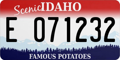 ID license plate E071232