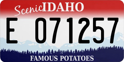 ID license plate E071257