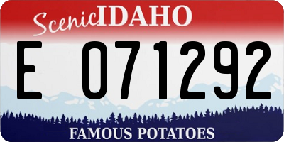 ID license plate E071292