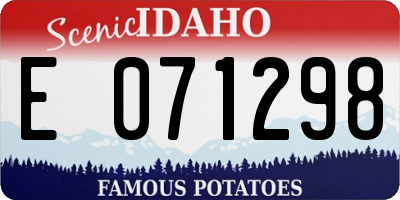 ID license plate E071298