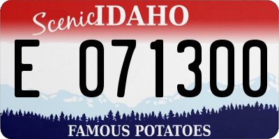 ID license plate E071300