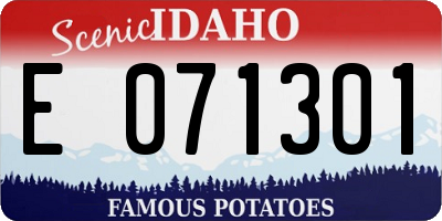 ID license plate E071301