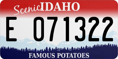 ID license plate E071322