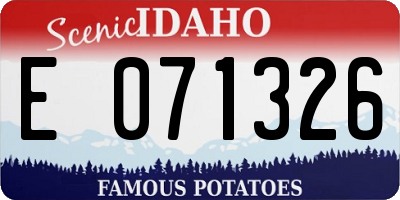 ID license plate E071326