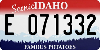ID license plate E071332
