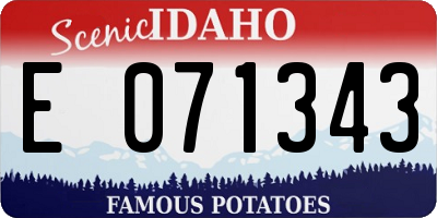 ID license plate E071343