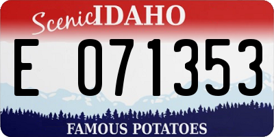 ID license plate E071353