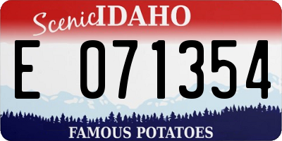 ID license plate E071354