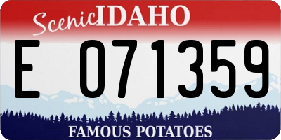 ID license plate E071359