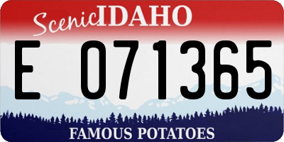 ID license plate E071365