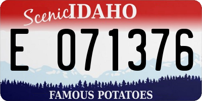 ID license plate E071376