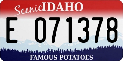 ID license plate E071378