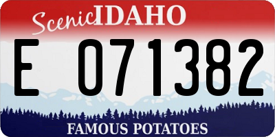 ID license plate E071382