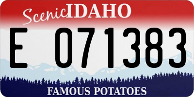 ID license plate E071383