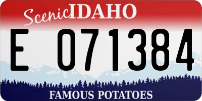 ID license plate E071384