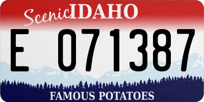 ID license plate E071387