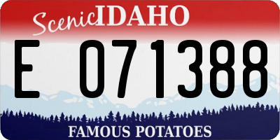 ID license plate E071388