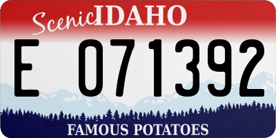 ID license plate E071392