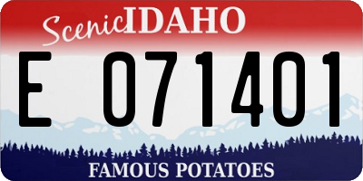ID license plate E071401