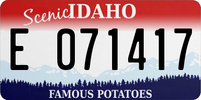 ID license plate E071417