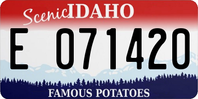 ID license plate E071420