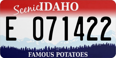 ID license plate E071422
