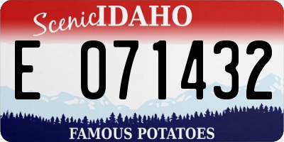 ID license plate E071432