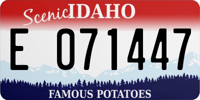 ID license plate E071447