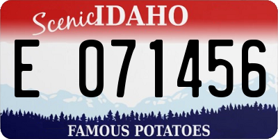 ID license plate E071456