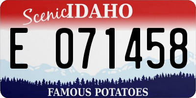 ID license plate E071458
