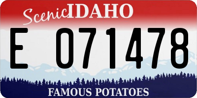 ID license plate E071478
